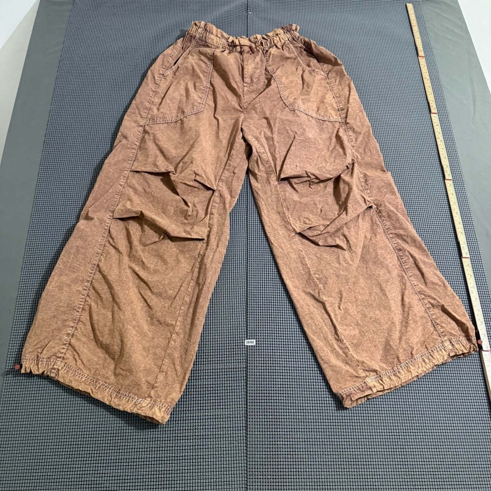 Urban Outfitters Womens Brown Acid Wash Wide Leg Paperbag Waist Pants Size XS